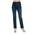 thumbnail image 1 of Judy Blue Women's Button Fly Hem Destroy Straight Jeans, 1 of 11