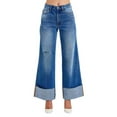 thumbnail image 1 of Judy Blue Women's Distressed High Waist Wide Leg Jeans, 1 of 10