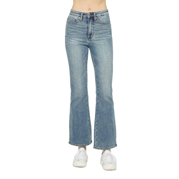 Judy Blue Tummy Control Back Embroidered Pocketed Bootcut Jeans