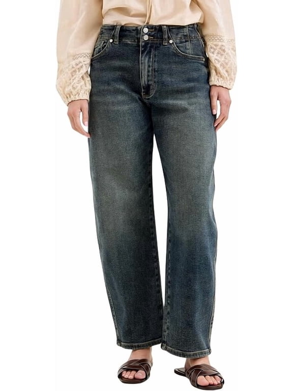 Womens Jeans - High Waisted Marlow with Hollywood Waistband and Double Button