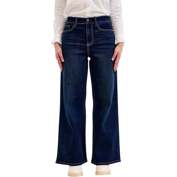 Judy Blue Womens Jeans - High Waisted Petite Lux Retro Wide