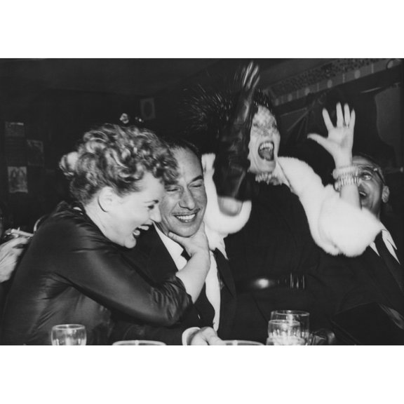 Judy Holiday Hugs Jose Ferrer After They Heard That Ferrer And Holiday Both Won Oscars. March 29 History (24 x