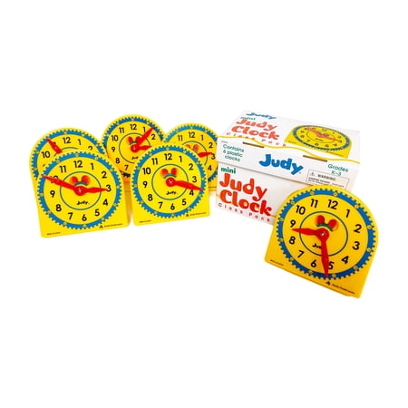 Carson Dellosa 6-Piece 5" x 5" Mini Judy® Clock Set (6 clocks) Grade K-3