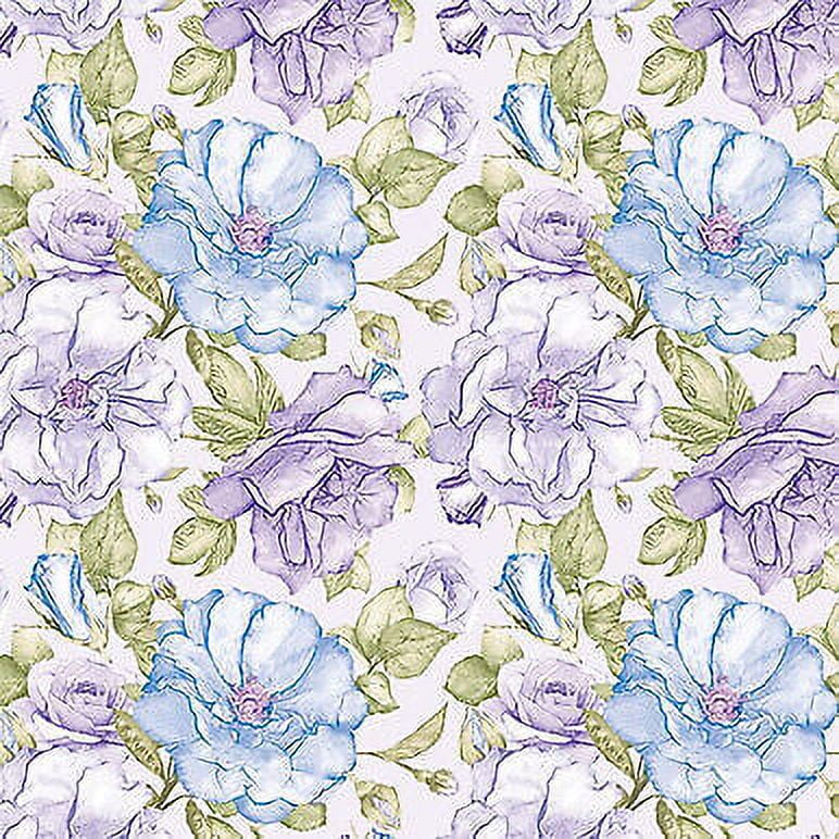 Judys Bloom Floral Blossom Blue by Eleanor Burns Cotton Fabric Benartex BTY