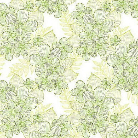 Judys Bloom Floral Crochet Green by Eleanor Burns Cotton Fabric Benartex BTY