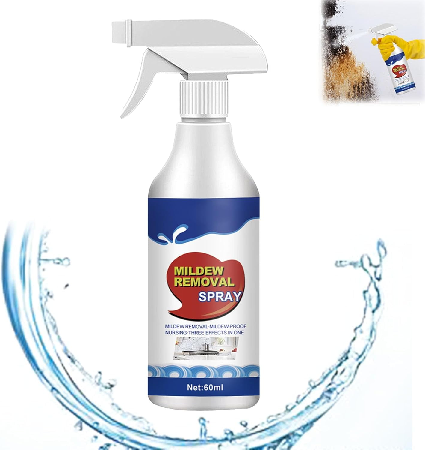 Jue Fish Mildew Removal Spray, Mildew Removal Spray for Shower,Bathroom