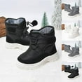 thumbnail image 1 of Juebong 1-6Y Toddler Snow Boots Boys Girls Faux Fur Lined Winter Warm Boots Waterproof Slip Resistant Sport Outdoor Shoes Black,2-3Years, 1 of 6