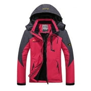 Juebong 2023 Coat Clearance 3 in 1 Ski Jacket for Womens Rain Jacket Windbreaker Winter Warm Hooded Raincoat Waterproof Snowboarding Snow Coat for Rain Outdoor Hiking