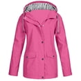 thumbnail image 1 of Juebong 2023 Coat Clearance Rain Jackets 2023 Women Lightweight Raincoat Waterproof Windbreaker Coats Climbing Outdoor Long Hooded Trench Coats Winter Fall Travel Hiking Outwear, 1 of 2