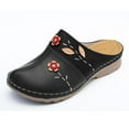 thumbnail image 1 of Juebong 2023 Summer Plus Size Hollow Flower Wedge Heel Women's Sandals And Slippers,Black Size 40, 1 of 3