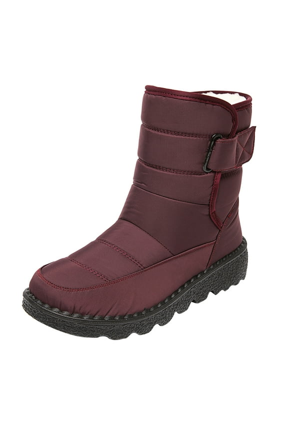2023 Winter Comfortable Cotton Shoes Snow Waterproof Knee High Anti-Slip Women's Boots,Red Size 6.5-7