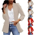 thumbnail image 1 of Juebong 2025 Casual Blazers for Women Fall Business Casual Long Sleeve Lapel Dressy Suit Jackets Slim Fit Work Office Blazer Jacket Khaki,XXL, 1 of 7