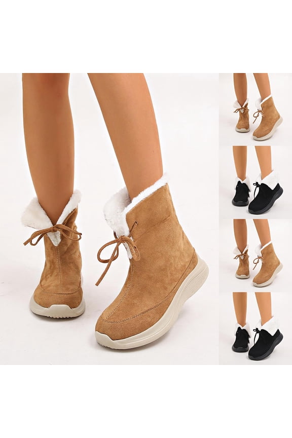 Ankle Boots for Women Lace Up Combat Boots Winter Boots Fashion Snow Boot for Girls Ankle Booties Winter Shoes Black,40