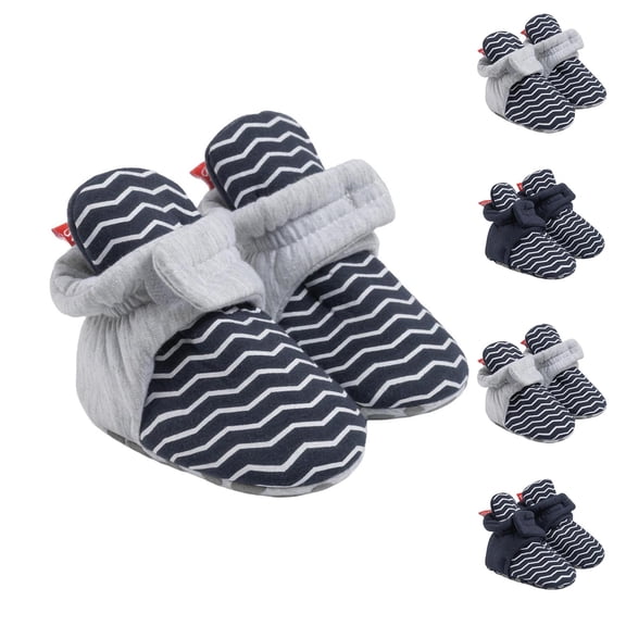 Juebong Baby Booties Girls Boys Infant Slippers First Walkers Shoes Warm Socks Newborn Crib Shoes Gray,0 Months