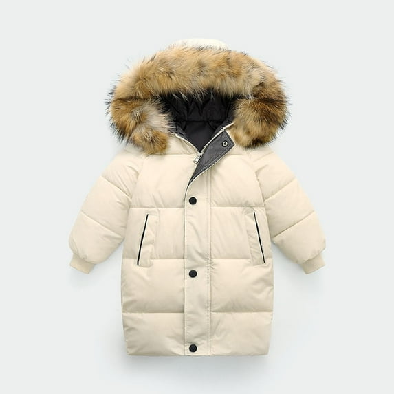 Juebong Baby Boys Girls Clothes Clearance Thicken Warm Kids Down Coat Winter Hooded Long Boys Girls Cotton Down Jackets Outerwears Children Clothing