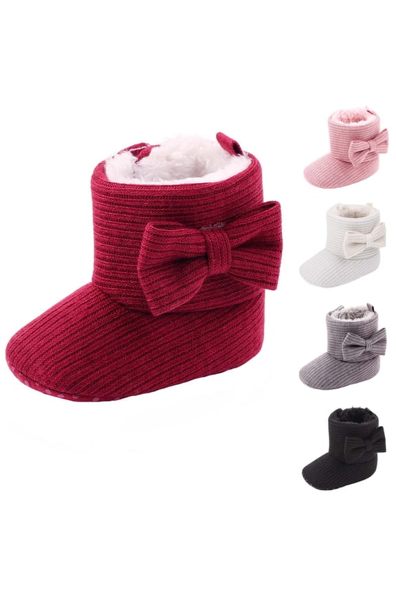 Baby Boys Girls Snow Boots Toddler Winter Warm Plush Lining Boots Infant Anti-Slip Soft Walker Shoes Gray,12