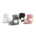 thumbnail image 1 of Juebong Baby Boys Girls Winter Boots 0-12M Toddler Warm Plush Lining Snow Boots Infant Anti-Slip Soft Walker Shoes Black,12, 1 of 4