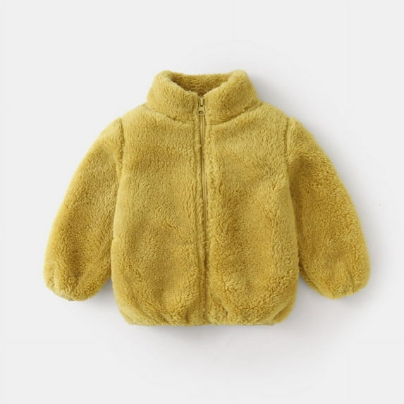 Juebong Baby Clothing Deals For Days Toddler Baby Grils Fleece Outwear Boys Zipper Solid-color Thick Kids Warm Coat