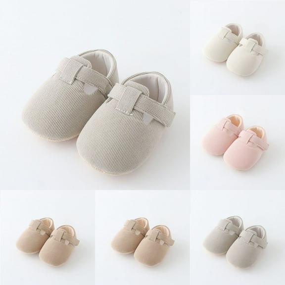 Juebong Baby Corduroy Booties Newborn Infant Shoes First Walkers Cozy Shoes Girl Boy Non-Slip Socks Shoes Gray,M