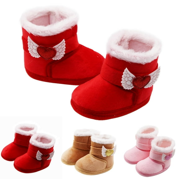 Juebong Baby Fleece Booties Infant Newborn Girls Boys Non-Slip First Walkers Winter Warm Shoes Coffee,6-12 Months