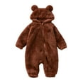 thumbnail image 1 of Juebong Baby Pajamas 2023 Baby Newborn Snowsuit Winter Hooded Footie Fleece Jumpsuit for Infant Girls Boys Christmas Deals, 1 of 4