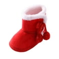 thumbnail image 1 of Juebong Baby Winter Warm Snow Boots Flexible Sport Exercise House Soft Soled Prewalker Non-Skid Boots For Infant Toddler Boys Girls,Red Size 12-18 Months, 1 of 6