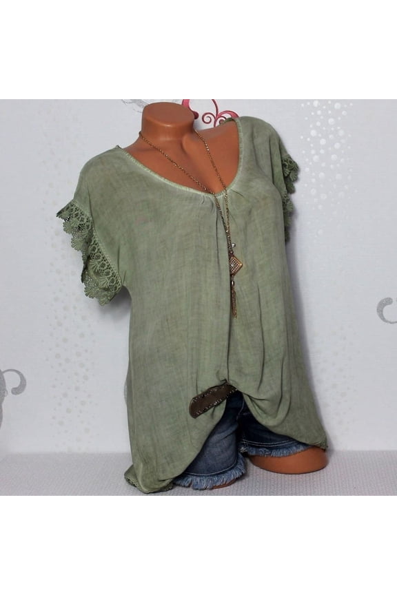 Blouses for Womens Floral Boho Summer Tops Loose Plus Size Floral Print Tunic T-Shirt Tee S-5XL, Short Sleeve V-Neck Basic Top Shirt