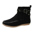 thumbnail image 1 of Juebong Boots on Clearance 2023 Women's Ankle Booties Western Tassel Cowboy Boots Retro Fringe Cowgirl Ankle Boots Chunky Heel Pointed Toe Fashion Festival Pull on Boots for Women, 1 of 5