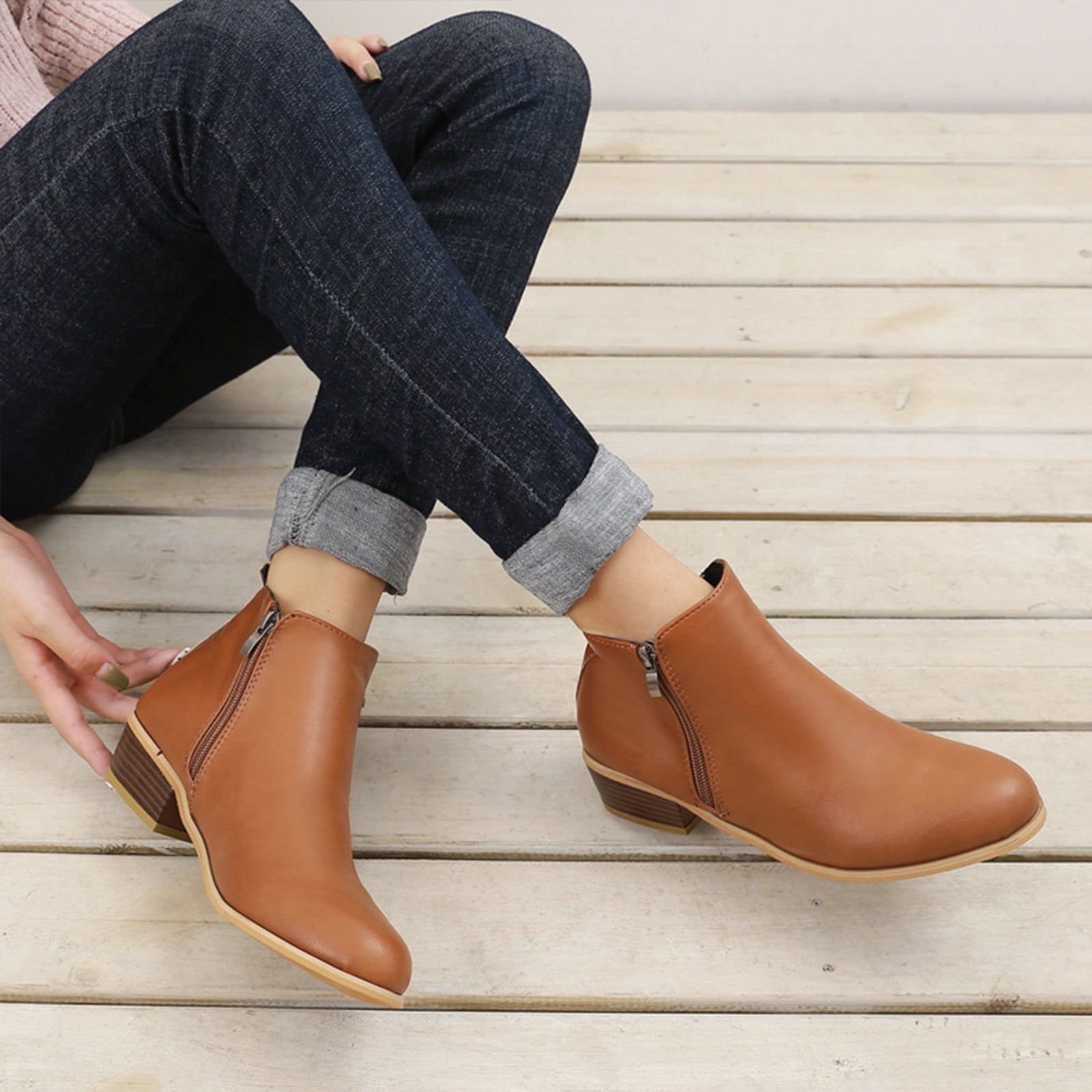 NEXT WOMEN TAN Brown Faux Leather Ankle Boot UK 4 EU 37 Zip Cone High Heel  Shoes £26.99 - PicClick UK