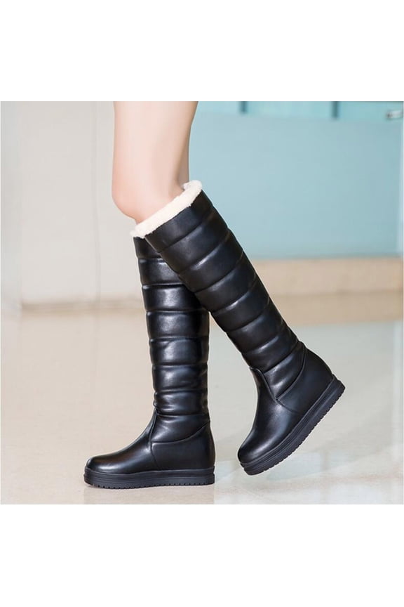 Boots on Sale Plush Warm Down Boots Thick Soled Black Cotton Boots Anti-Slipping Lightweight Durable High Boots