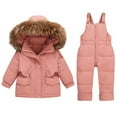 thumbnail image 1 of Juebong Boys Girls Fashion Solid Color Down Jackets Keep Thickening Warm Outdoor Coat Jumpsuit Set, 1 of 8