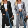 thumbnail image 1 of Juebong Cable Knit Long Cardigan for Women 2025 Long Sleeve Fall Winter Chunky Coats Open Front Button Sweaters with Pockets Gray,L, 1 of 8