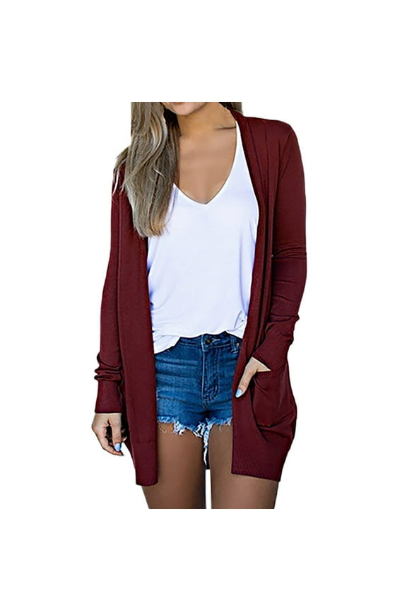 Cardigan for Women Clearance,Women's Summer Long Sleeve Lightweight Sweaters Cardigans Fall Oversized Open Front Cardigans Coat