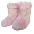 thumbnail image 1 of Juebong Christmas! Snow Boots for Women 2024 Furry Boots Winter Knee High Flat Heel Fluffy Faux Fur Boots, 1 of 2