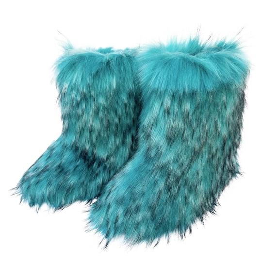 Juebong Christmas Gifts Women's Fashion Color Imitation Animal Boots Plus Cashmere Boots Snow Boots