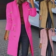 thumbnail image 1 of Juebong Elegant Long Pea Coats for Women Lapel Collar Single Breasted Casual Blazer Fall Work Peacoat Jacket Winter Mid Long Overcoat Hot Pink,XXXL, 1 of 7