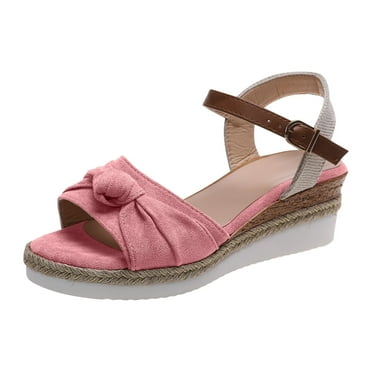 Juebong Espadrilles Flatform Sandals for Women, Platform Ankle Strap Womens Wedge Sandals Open Toe Espadrille Wedge Sandals for Women Concise Casual Summer Womens Shoes