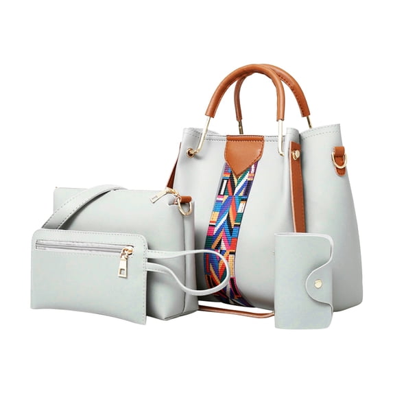 Juebong Fashion Upgrade Handbags Wallet Tote Bag Shoulder Bag Top Handle Satchel Purse Set 4pcs