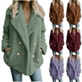 thumbnail image 1 of Juebong Fleece Cardigans for Women Sherpa Jackets Shaggy Fuzzy Warm Teddy Cozy Sweaters with Pockets Button Casual Soft Winter Coats Outerwear Green,M, 1 of 8