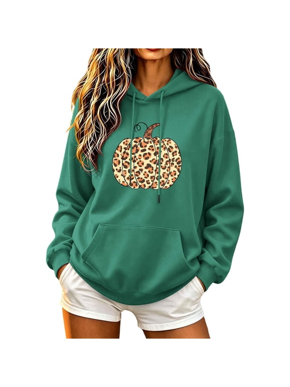 Halloween Hoodies for Women Oversized Sweatshirts Fall Travel Outfits 2026 | Funny Graphic Pullover, Lightweight Pocket Female Workout Winter Trendy Clothes