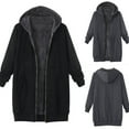 thumbnail image 1 of Juebong Hoodies for Women Sherpa Lined Jackets Winter Fleece Sweatshirt Full Zip Up Hooded Jacket Soft Warm Outerwear Gray,XXL, 1 of 6