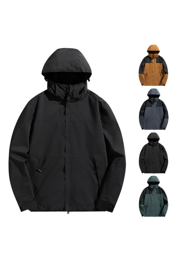 Jackets for Women, Womens Raincoat Waterproof Long Hooded Rain Jacket Plus Size Trench Coats Windbreaker Travel Jacket with Pockets Black XXXL