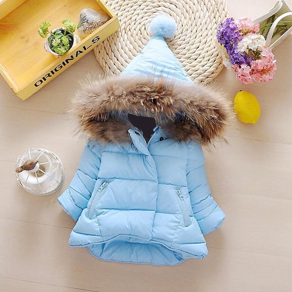 Juebong Jackets for Baby Clearance Baby Girls Boys Kids Hooded Snowsuit Coat Autumn Winter Warm Children Clothes Down Windproof Jacket Outerwear