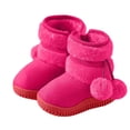 thumbnail image 1 of Juebong Kids Girls Boys Winter Warm Boots Suede Lightweight Faux Fur Lined Mid Calf Snow Boots for Toddler/Little Kid Hot Pink Boots 7 US Kid's, 1 of 6