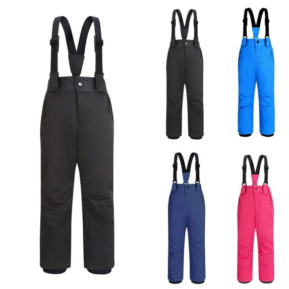 Juebong Kids Snow Bib Winter Warm Ski Waterproof Insulated Overalls for Girls Boys Snowsuit Windproof Snowboarding Snowpants Navy,18 Years