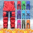 thumbnail image 1 of Juebong Kids Snow Pants Boys Girls Winter Warm Waterproof Windproof Rain Pants Softshell Outdoor Hiking Snowboard Trousers Army Green,7-8Years, 1 of 7