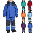 thumbnail image 1 of Juebong Kids Snowsuits 2 Piece Ski Suit Waterproof Toddler Winter Fleece Lined Hooded Jacket and Ski Bib Pants for Girls Boys Orange,12 Years, 1 of 7