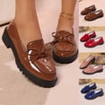 thumbnail image 1 of Juebong Loafers for Women Business Casual Shoes Comfortable & Lightweight Penny Loafers Slip On Leather Work Flats Red,43, 1 of 8