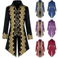 thumbnail image 1 of Juebong Medieval Clothing Mens Costumes Steampunk Jacket, Victorian Gothic Tailcoat, Fall Halloween Pirate Vampire Costumes Purple,L, 1 of 6