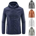 thumbnail image 1 of Juebong Men Sun Jacket UPF 50+ Hoodie Zipper UV Protection Long Sleeve Shirts SPF Cooling Lightweight Thin Athletic Jackets Blue,M, 1 of 3